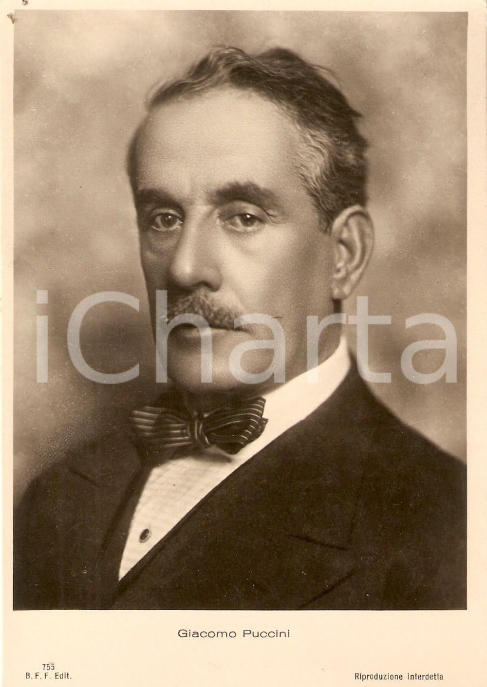 Cartolina originale da collezione 1940 ca MUSICA Ritratto di Giacomo PUCCINI Compositore Cartolina FG NV 1