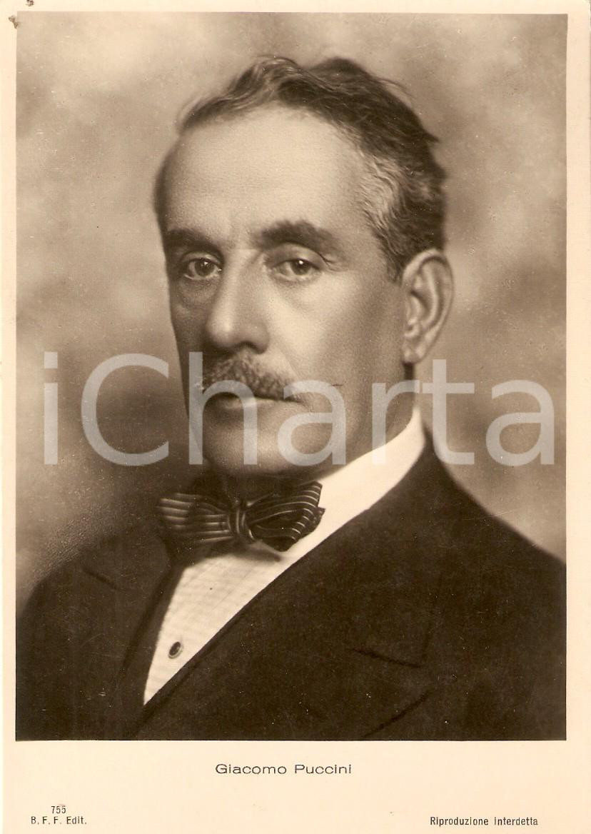 Cartolina originale da collezione 1940 ca MUSICA Ritratto di Giacomo PUCCINI Compositore Cartolina FG NV 1
