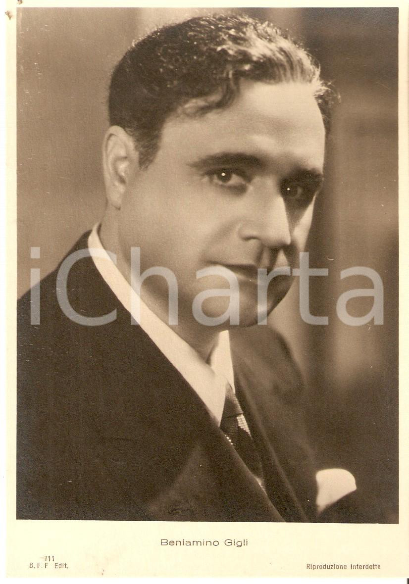 Cartolina originale da collezione 1940 ca LIRICA Ritratto di Beniamino GIGLI Tenore Cartolina FG NV 1