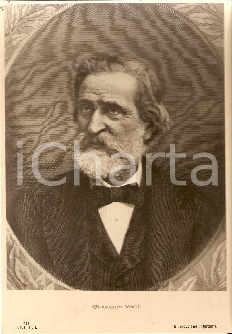 Cartolina originale da collezione 1950 ca MUSICA Ritratto di Giuseppe VERDI Compositore Cartolina FG NV 1