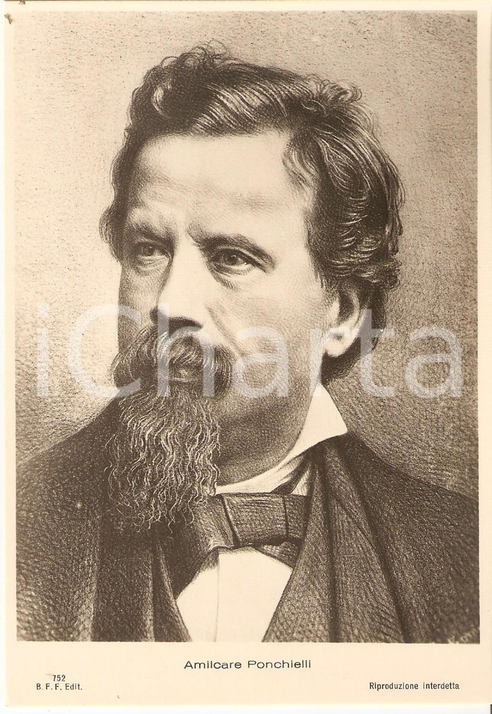 Cartolina originale da collezione 1940 ca MUSICA Ritratto di Amilcare PONCHIELLI Compositore Cartolina FG NV 1