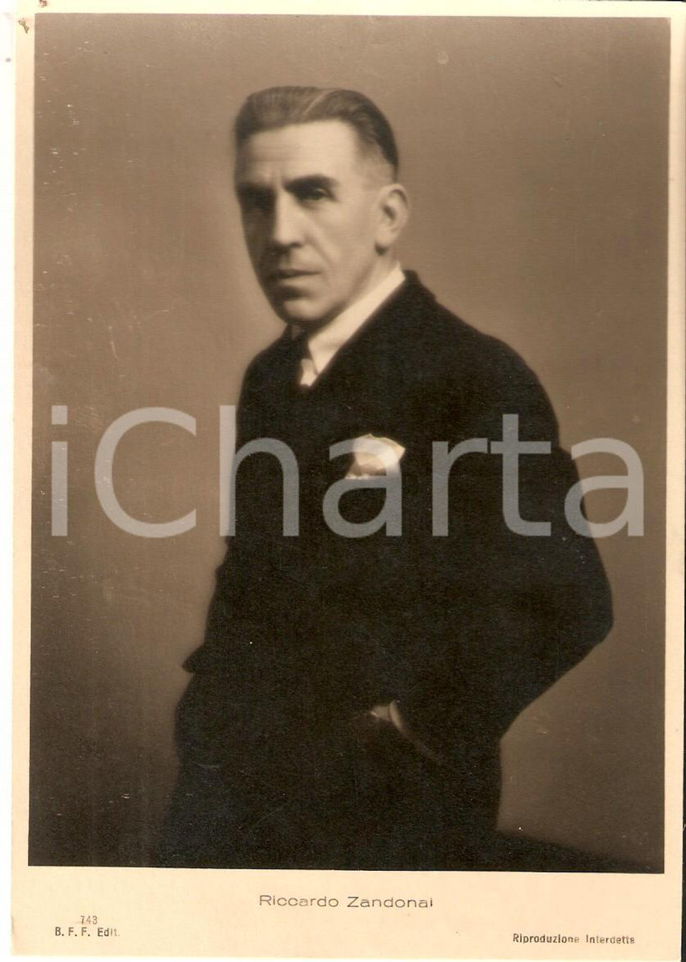 Cartolina originale da collezione 1940 ca MUSICA Ritratto di Riccardo ZANDONAI Compositore Cartolina FG NV 1