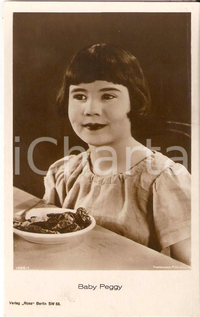 Cartolina originale da collezione 1925 ca CINEMA BABY PEGGY mangia verdure Diana Serra CARY Cartolina FP NV 1