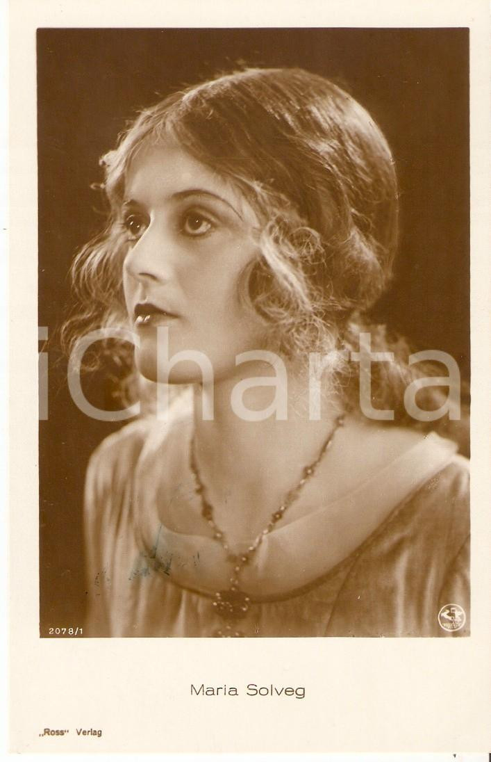Cartolina originale da collezione 1925 ca CINEMA Attrice Maria SOLVEG  MATRAY Ritratto con collana Cartolina FP 1