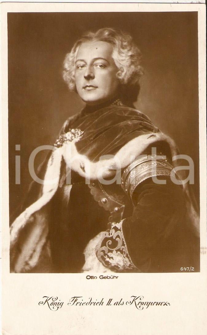 Cartolina originale da collezione 1925 ca CINEMA Otto GEBUHR interpreta FEDERICO II DI PRUSSIA Cartolina FP NV 1