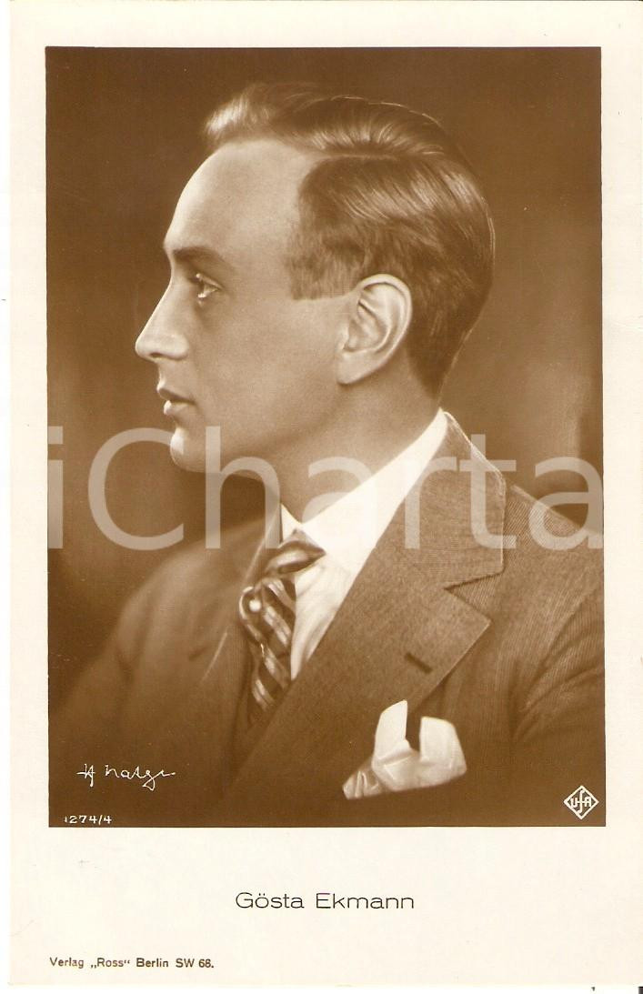 Cartolina originale da collezione 1925 ca CINEMA Actor Gosta EKMAN wears a necktie Cartolina FP NV 1