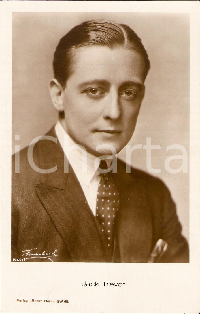 Cartolina originale da collezione 1925 ca CINEMA Actor Jack TREVOR wears a polka dot necktie Cartolina FP NV 1