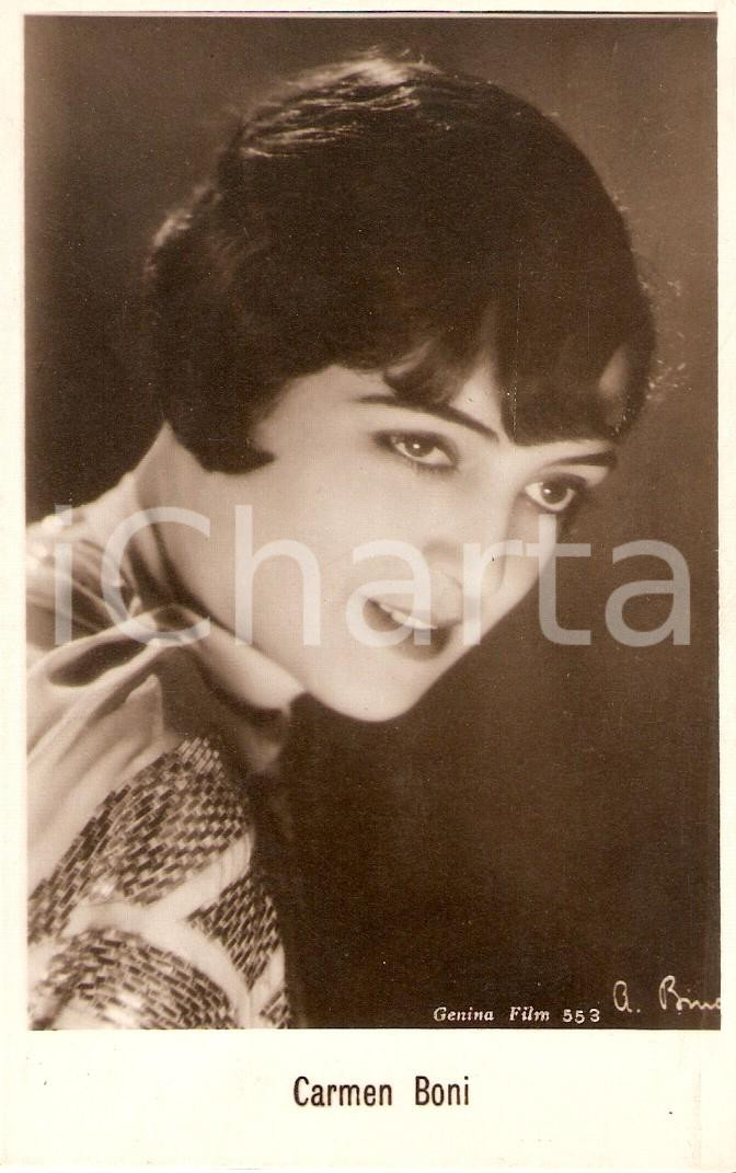 Cartolina originale da collezione 1925 ca CINEMA Attrice Carmen BONI Ritratto Cartolina FP NV 1