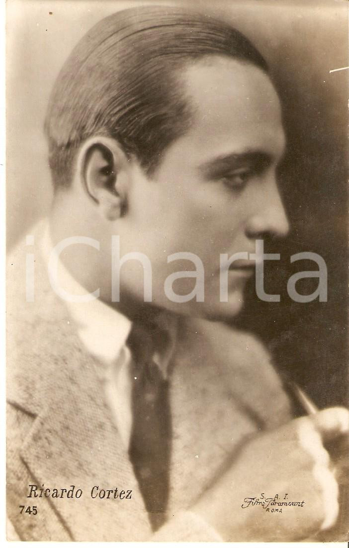 Cartolina originale da collezione 1930 ca CINEMA Attore Ricardo CORTEZ Ritratto di profilo Cartolina FP NV 1