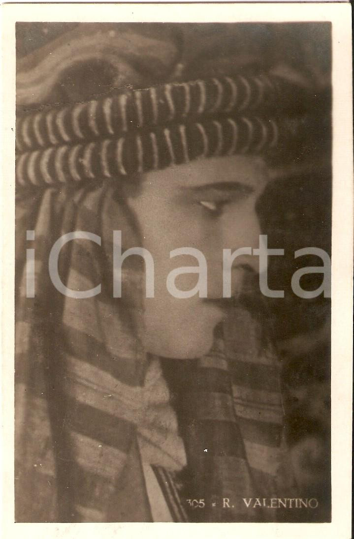 Cartolina originale da collezione 1930 ca CINEMA Rodolfo VALENTINO con copricapo da sceicco Cartolina FP NV 1