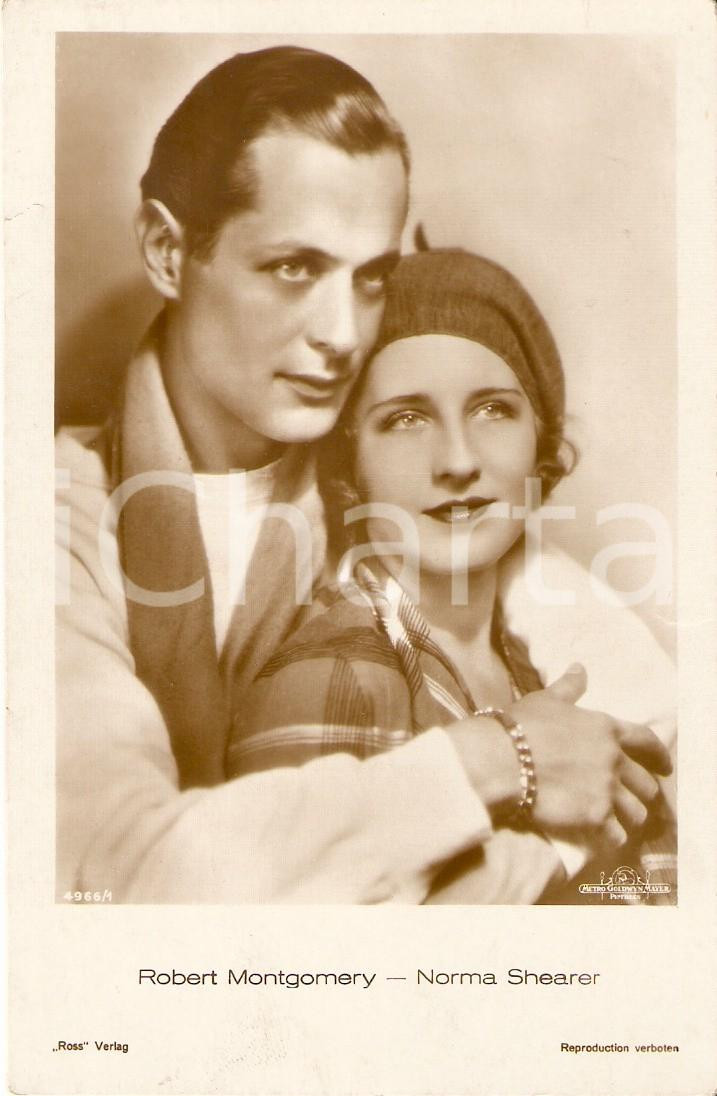 Cartolina originale da collezione 1935 ca CINEMA Robert MONTGOMERY e Norma SHEARER Ritratto Cartolina FP NV 1