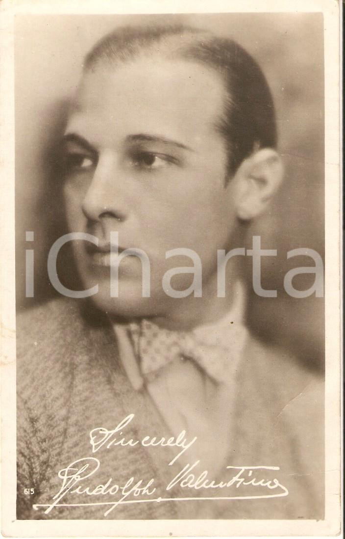 Cartolina originale da collezione 1920 ca CINEMA Rodolfo VALENTINO Portrait  Cartolina FP NV 1