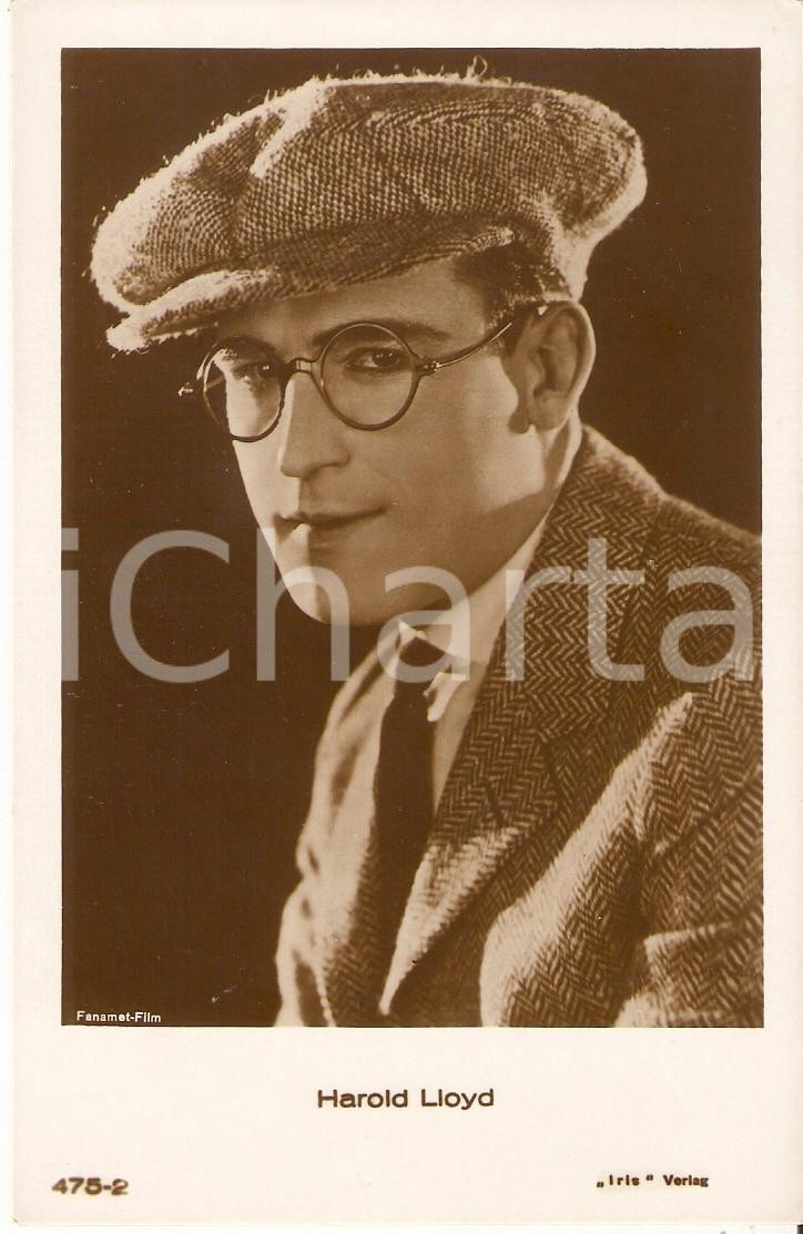 Cartolina originale da collezione 1925 ca CINEMA Actor Harold LLOYD with glasses and hat Cartolina FP NV 1