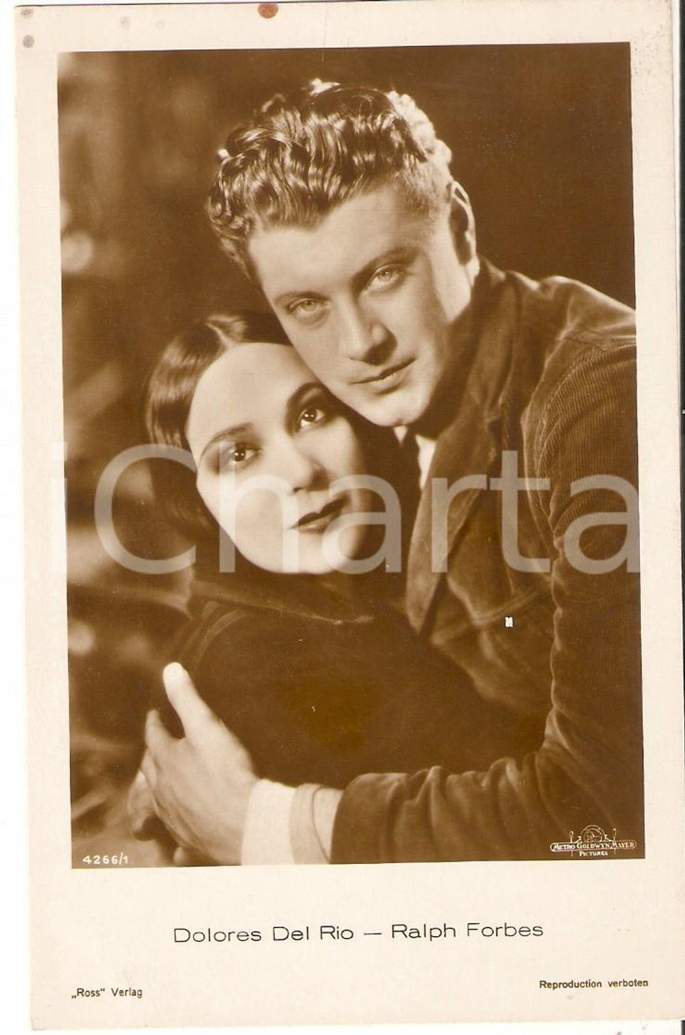 Cartolina originale da collezione 1928 TRAIL OF  98 Ralph FORBES Dolores DEL RIO in una scena Cartolina FP NV 1