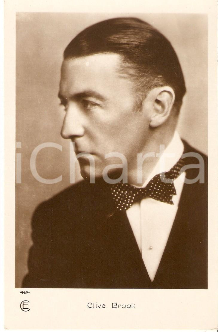 Cartolina originale da collezione 1925 ca CINEMA Actor Clive BROOK wears a bowtie  Cartolina FP NV 1