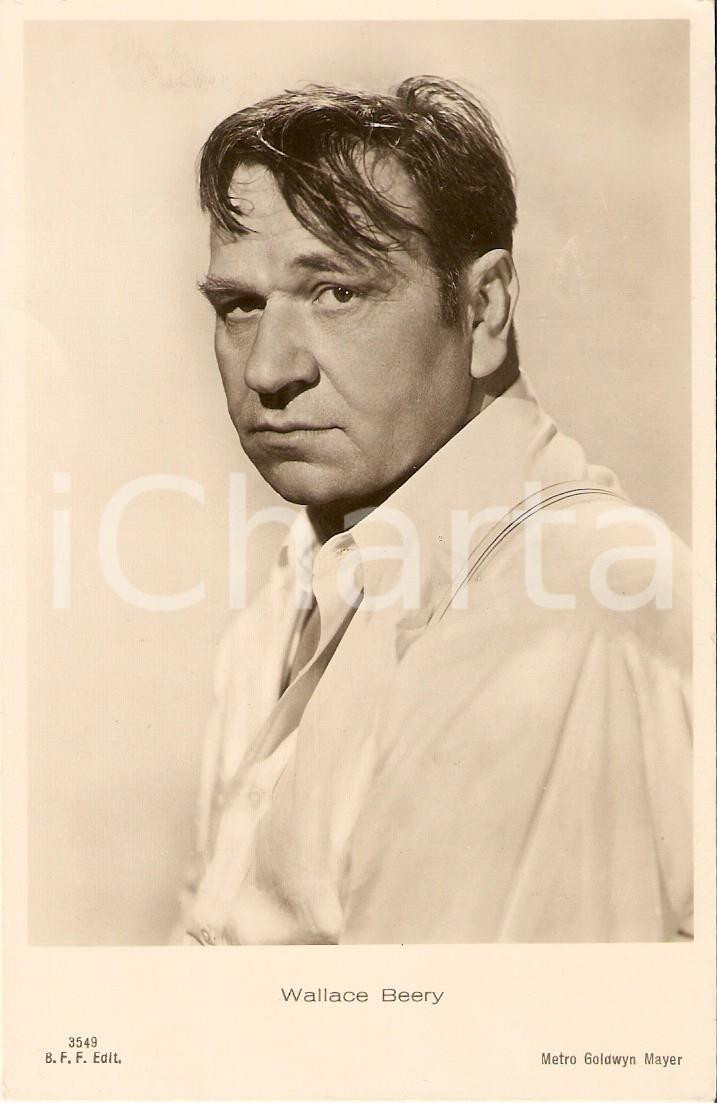 Cartolina originale da collezione 1935 ca CINEMA Actor Wallace BEERY Portrait Cartolina FP NV 1
