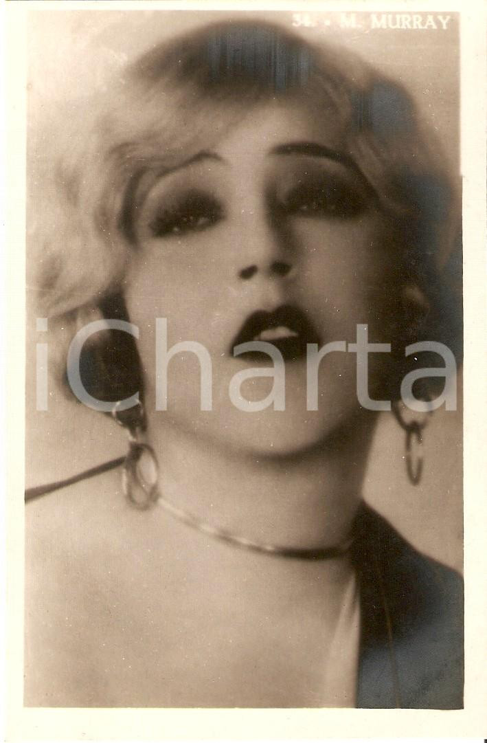 Cartolina originale da collezione 1950 ca CINEMA Actress Mae MURRAY Portrait with earrings Cartolina FP NV 1