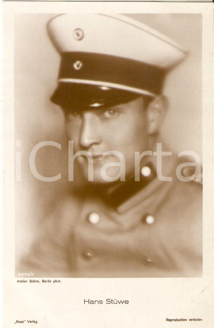Cartolina originale da collezione 1935 ca CINEMA Attore Hans STUWE in costume militare Cartolina FP NV 1