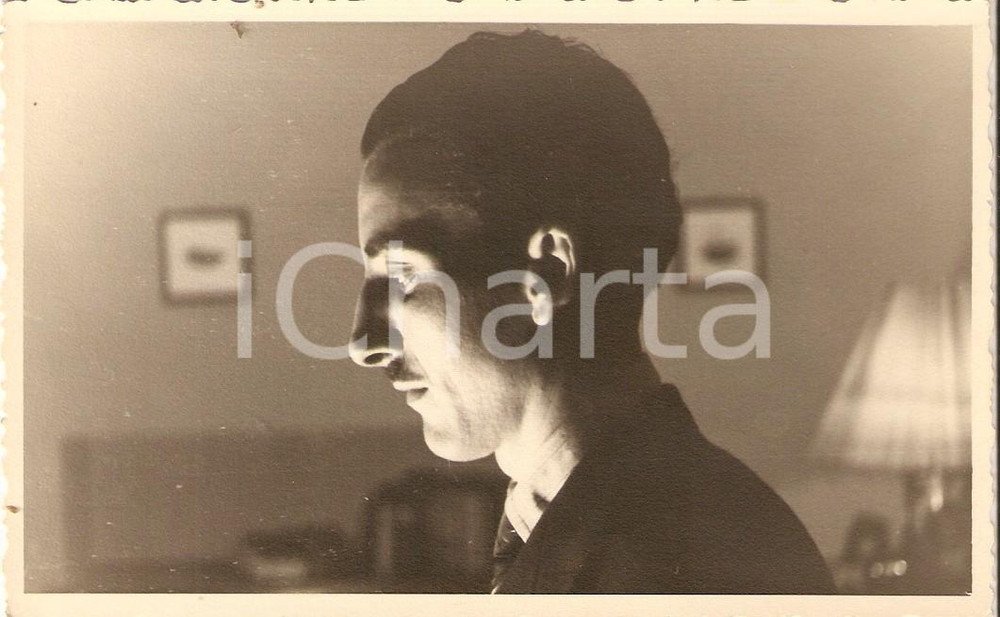 Fotografia d epoca originale 1950 ca MILANO Ritratto del pilota Mario ANGIOLINI Jolly Club Foto artistica 1