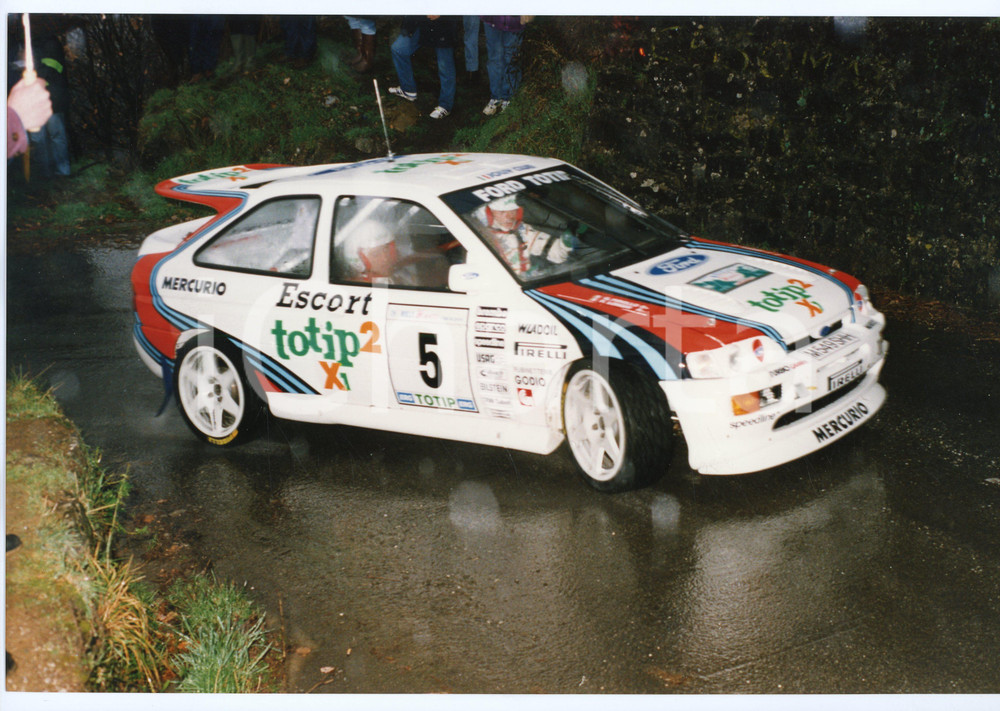 Fotografia d epoca originale 1995 RALLY CIOCCO Piero LONGHI Luigi PIROLLO Ford Escort RS Cosworth JOLLY CLUB 1