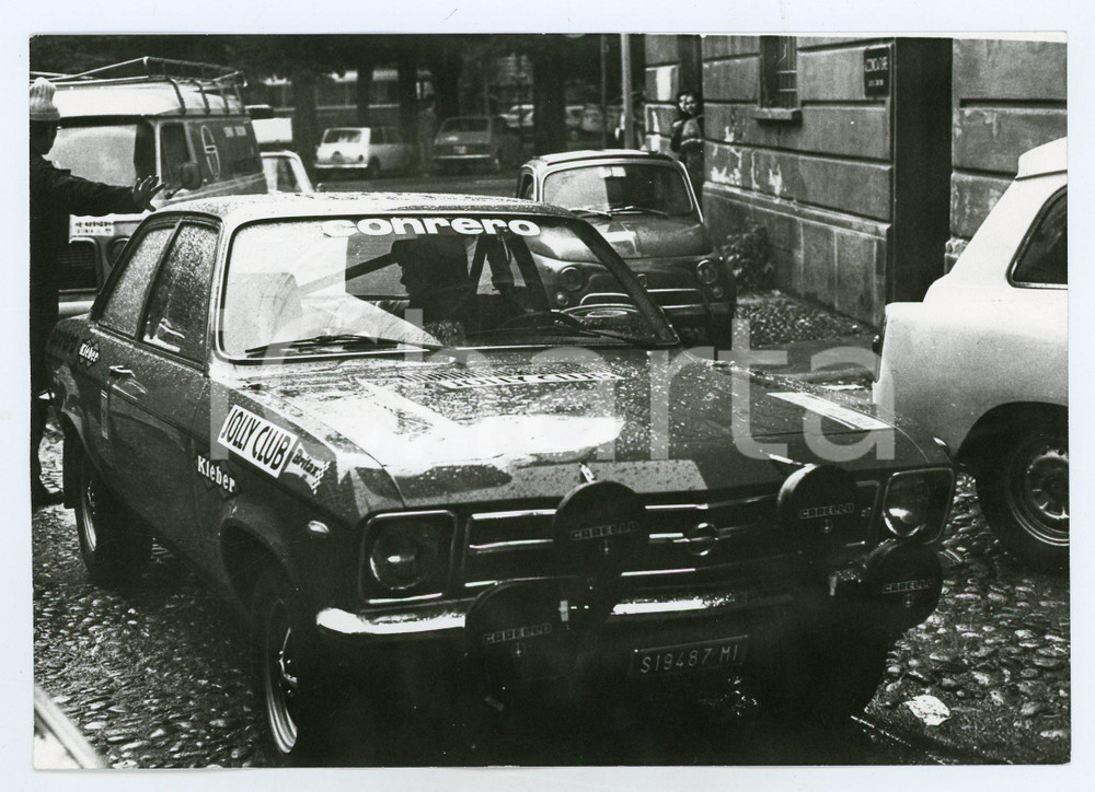 Fotografia d epoca originale 1960 ca JOLLY CLUB Opel Ascona CONRERO prima della gara Foto RALLY 1