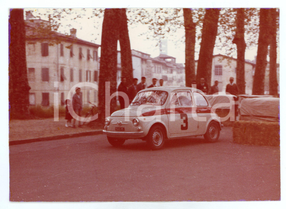Fotografia d epoca originale 1962 RALLY LUCCA Fiat 500 durante la gara Foto JOLLY CLUB 1