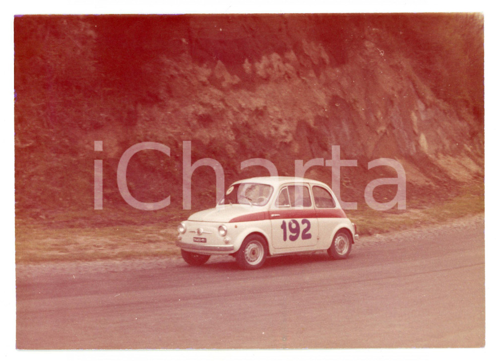 Fotografia d epoca originale 1962 RALLY ROMA Fiat 500 durante la gara Foto JOLLY CLUB 1