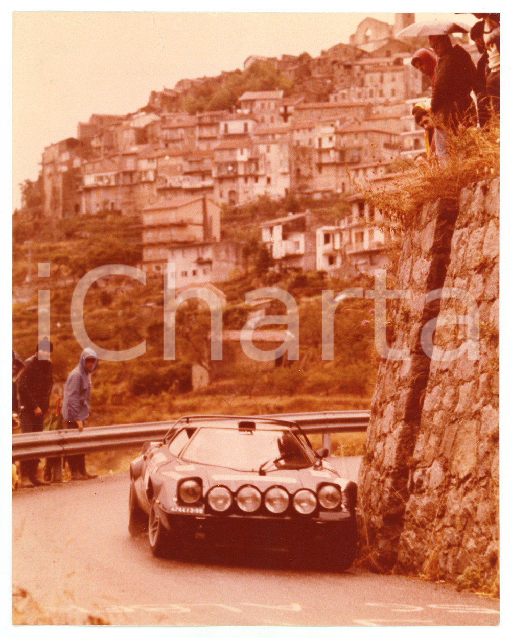 Fotografia d epoca originale 1970 ca RALLY Lancia STRATOS HF durante una gara Foto JOLLY CLUB 1