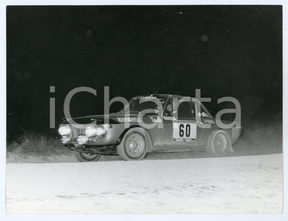 Fotografia d epoca originale 1965 ca RALLY Gara notturna LANCIA Fulvia CoupÃ© BENETTON Foto JOLLY CLUB 1