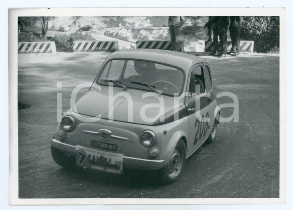 Fotografia d epoca originale 1960 ca 7Â° Rally dei COLLI EUGANEI Fiat 500 durante la gara Foto JOLLY CLUB 1