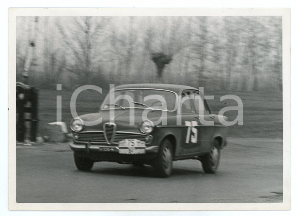 Fotografia d epoca originale 1962 MILANO  SANREMO Trofeo Davide CAMPARI Alfa Romeo Giulietta JOLLY CLUB 1