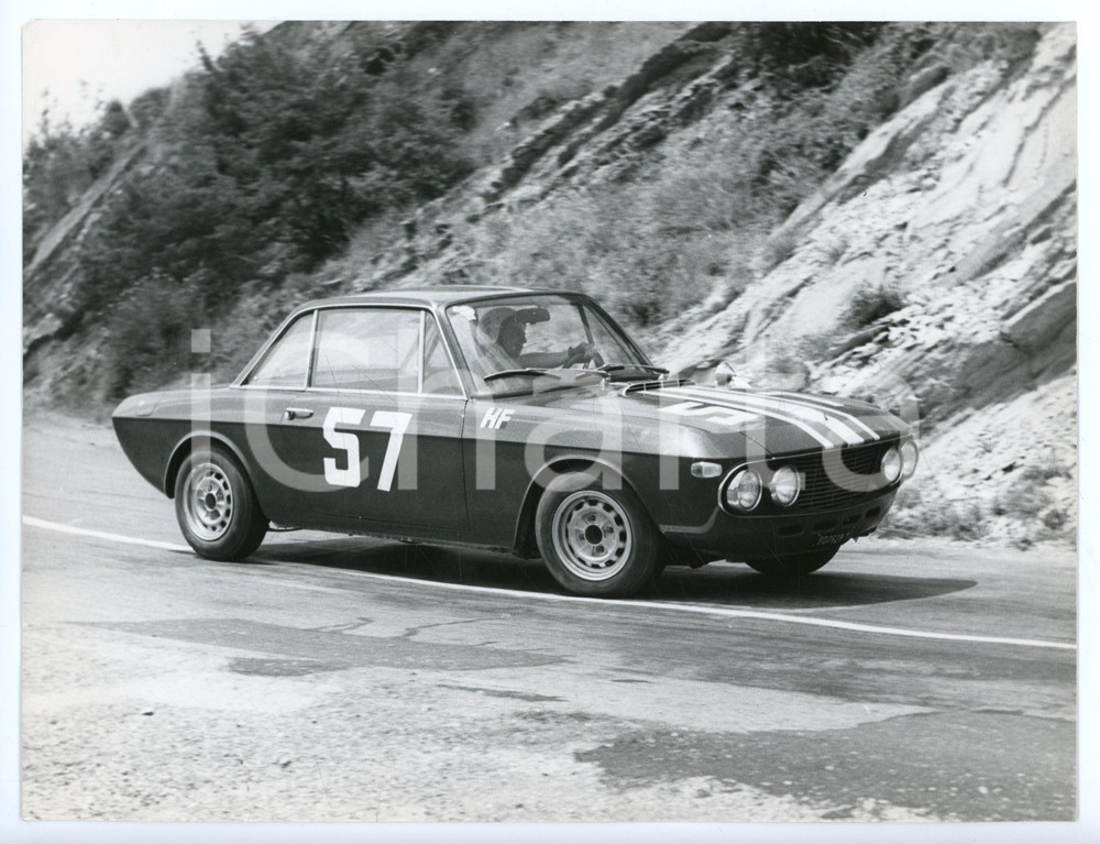 Fotografia d epoca originale 1965 ca RALLY Pilota Aldo SEREGNI alla guida di Lancia Fulvia coupÃ© Foto 1