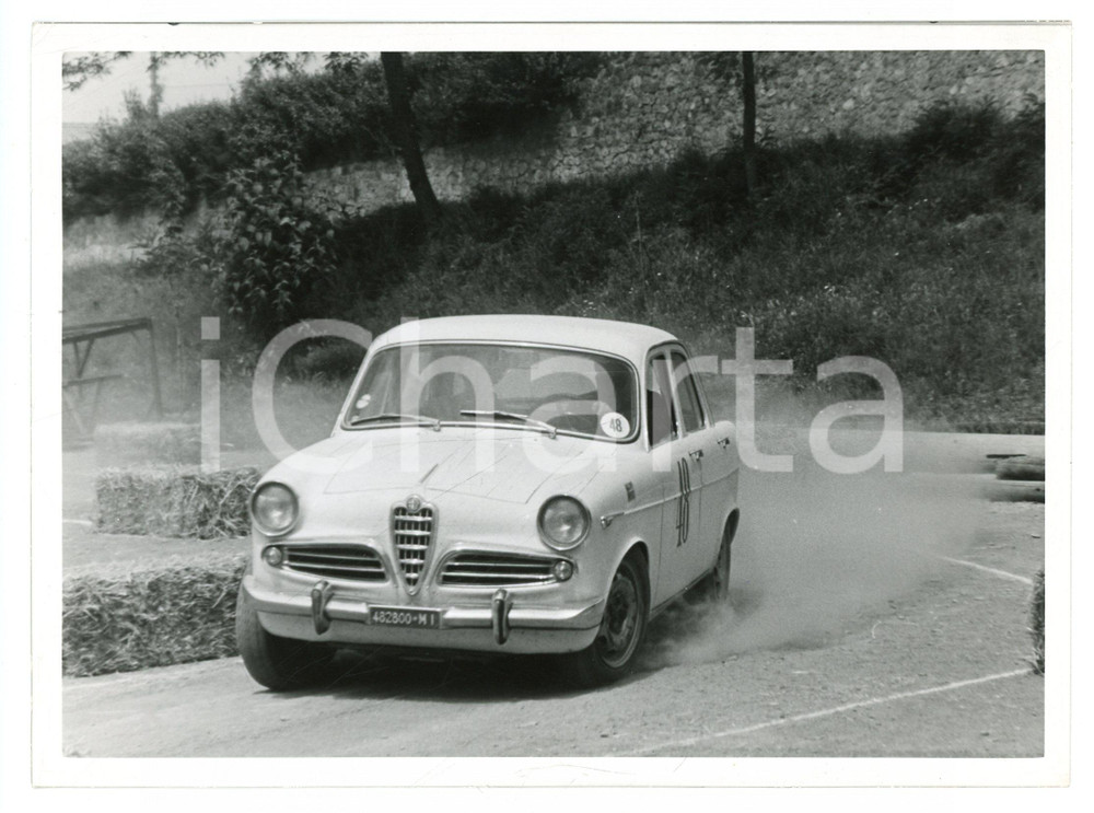 Fotografia d epoca originale 1961 Giro Provincia REGGIO EMILIA Alfa Romeo Giulietta JOLLY CLUB Foto RALLY 1