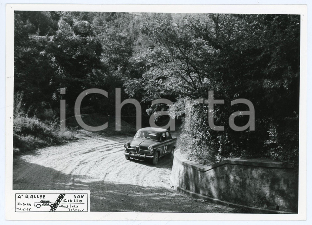 Fotografia d epoca originale 1964 TRIESTE 4° Rally SAN GIUSTO Alfa Romeo Giulietta in salita Foto JOLLY CLUB 1