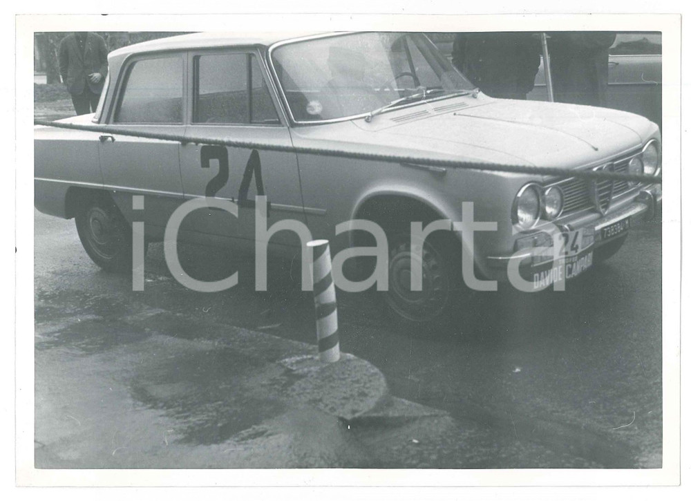 Fotografia d epoca originale 1960 MILANO SANREMO Trofeo Davide CAMPARI Alfa Romeo Giulia 1600 JOLLY CLUB 1