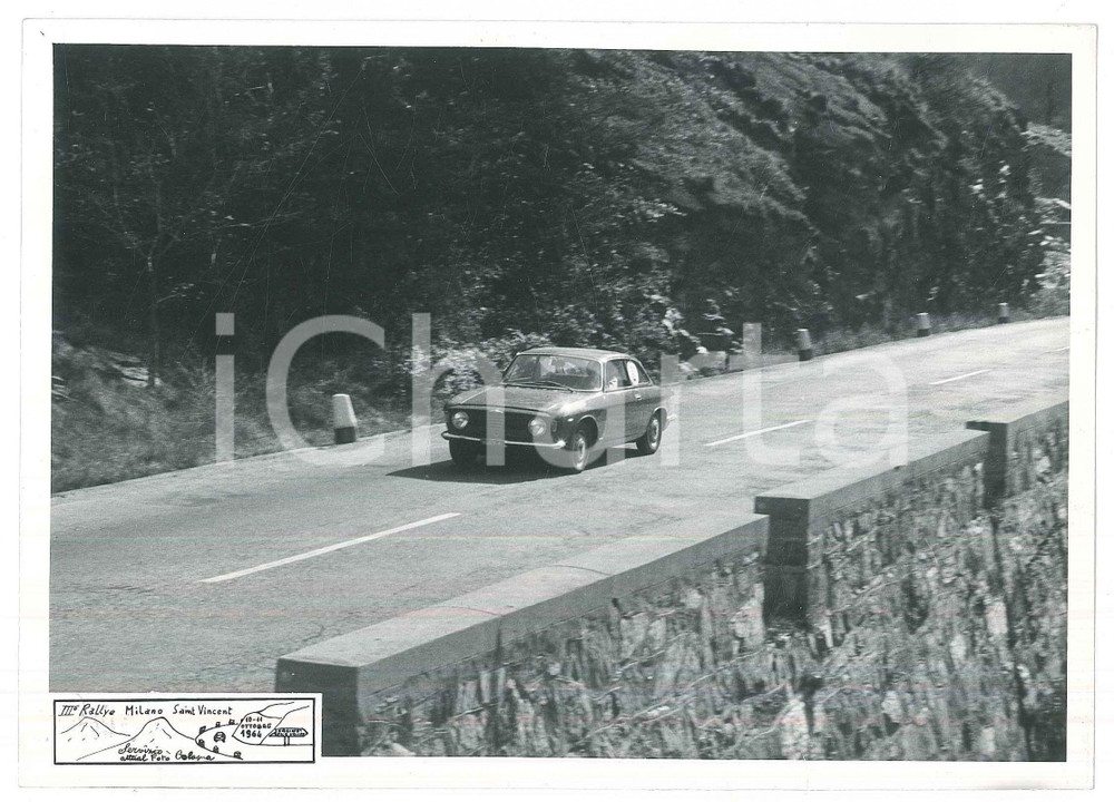 Fotografia d epoca originale 1964 III RALLY MILANO  SAINT VINCENT Alfa Romeo GT 1300 JOLLY CLUB Foto 1