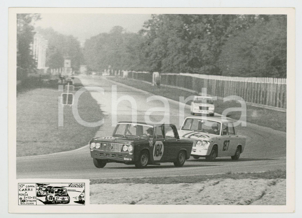 Fotografia d epoca originale 11965 AUTODROMO MONZA 10Â° Coppa Carri Inseguimento tra Lancia Fulvia JOLLY CLUB 1