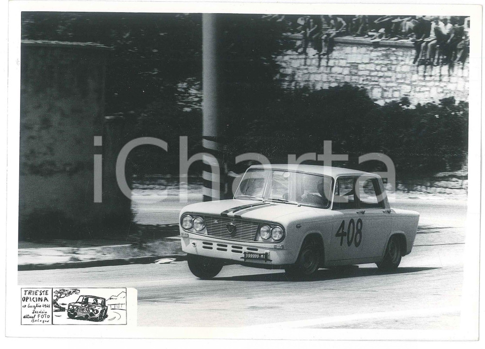 Fotografia d epoca originale 1965 TRIESTE OPICINA Lancia Fulvia in curva JOLLY CLUB Foto RALLY 1