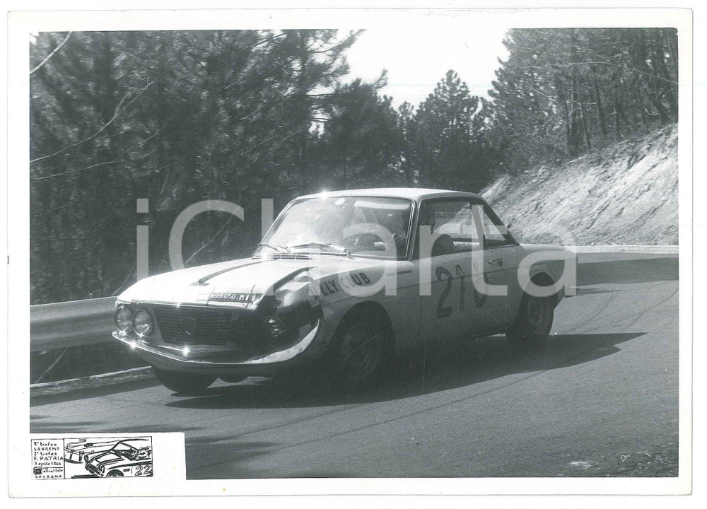 Fotografia d epoca originale 1966 8° Trofeo SANREMO 2° Trofeo F. Patria LANCIA Fulvia incidentata RALLY 1