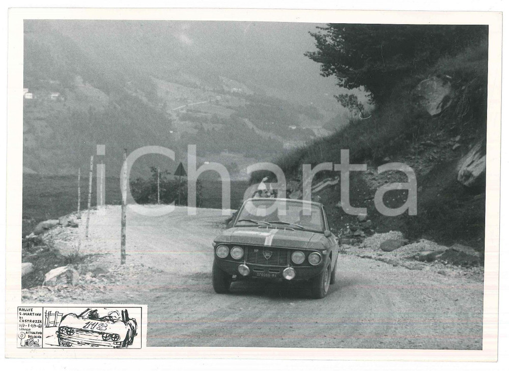Fotografia d epoca originale 1967 Rally SAN MARTINO DI CASTROZZA Lancia Fulvia coupÃ© HF JOLLY CLUB Foto 1