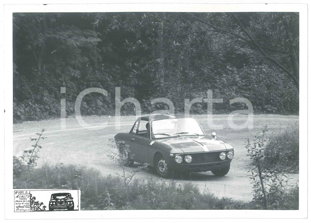 Fotografia d epoca originale 1966 RALLY Trofeo AMOCO 4° Gara regolarità  RIALTO Lancia Fulvia coupé AUTO 1