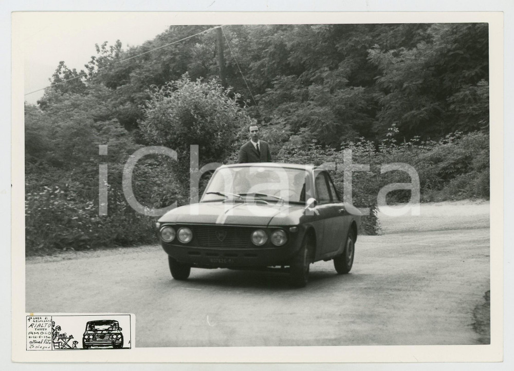 Fotografia d epoca originale 1966 RALLY 4° Regolarità  RIALTO Trofeo AMOCO Lancia Fulvia coupé AUTOMOBILISMO 1