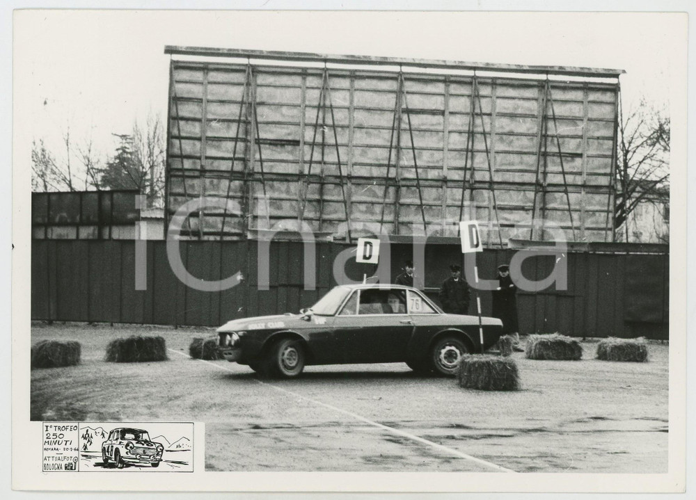 Fotografia d epoca originale 1966 NOVARA I° Trofeo 250 minuti Lancia Fulvia coupé rally automobilismo 1