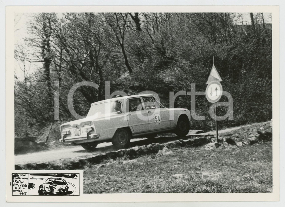 Fotografia d epoca originale 1967 COMO 1 Rally Villa d Este JOLLY CLUB Lancia Fulvia in salita Foto 1
