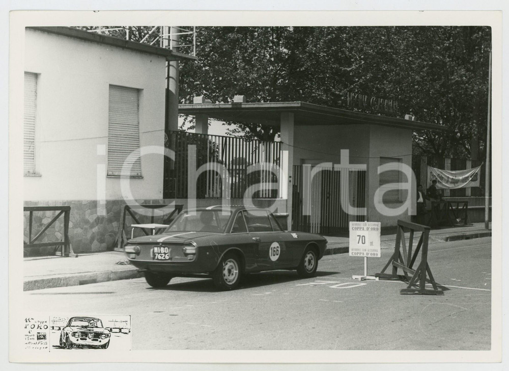 Fotografia d epoca originale 1966 ALESSANDRIA 11° Rally Coppa d oro LANCIA Fulvia coupé AUTOMOBILISMO 1