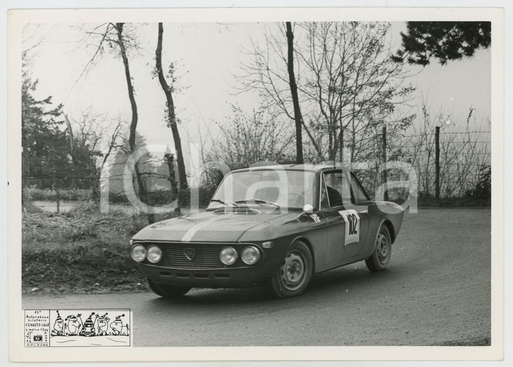 Fotografia d epoca originale 1966 CERRETO LAGHI 15° Autoraduno Sciatorio Lancia Fulvia RALLY AUTOMOBILISMO 1