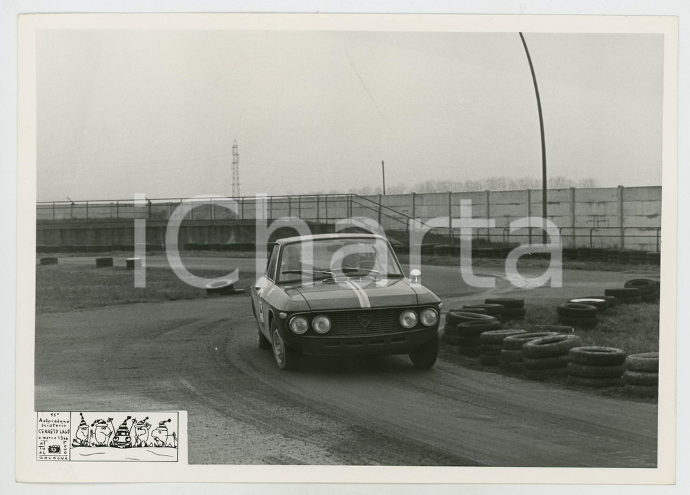 Fotografia d epoca originale 1966 CERRETO LAGHI 15° Autoraduno Sciatorio RALLY Lancia Fulvia coupé 1