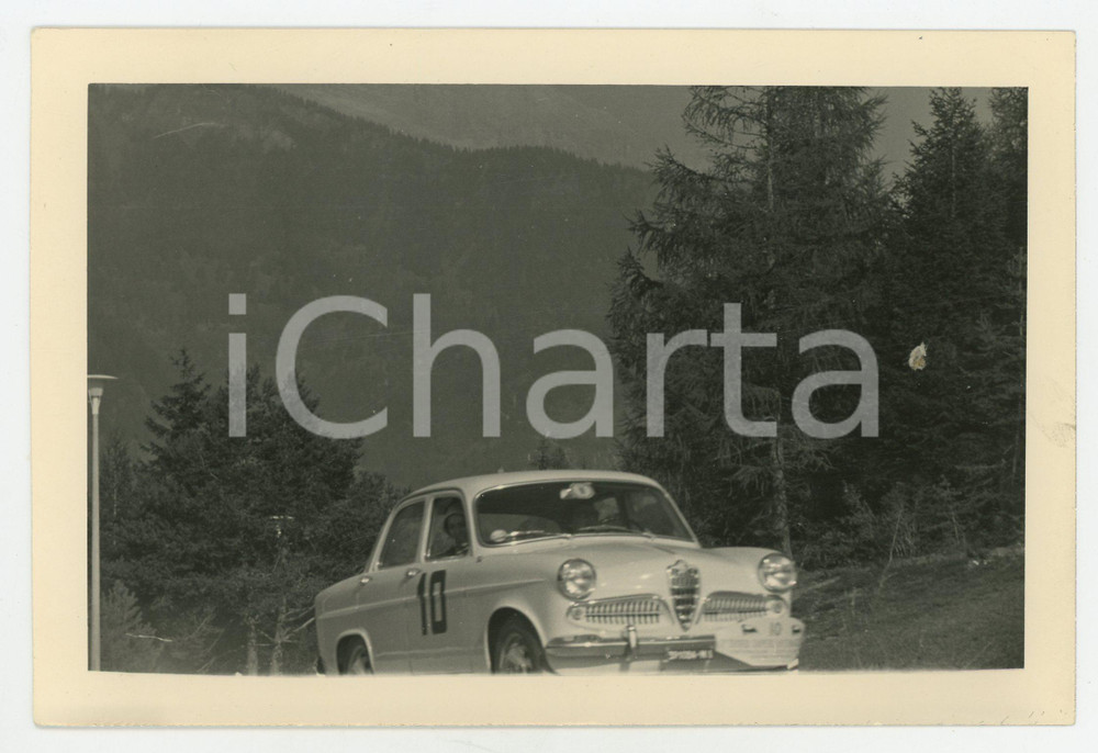 Fotografia d epoca originale 1965 ca TROFEO SUPERCORTEMAGGIORE Alfa Romeo GIULIETTA  JOLLY CLUB Foto RALLY 1