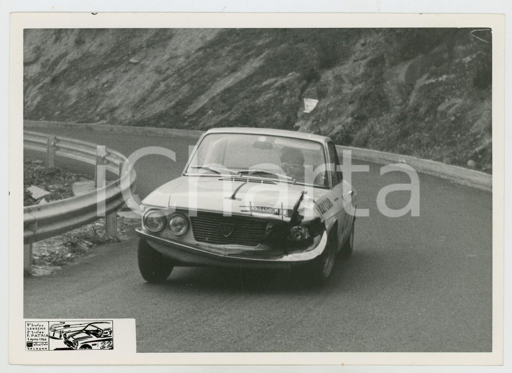 Fotografia d epoca originale 1966 8° Trofeo SANREMO 2°Trofeo F. Patria LANCIA Fulvia incidentata JOLLY CLUB 1