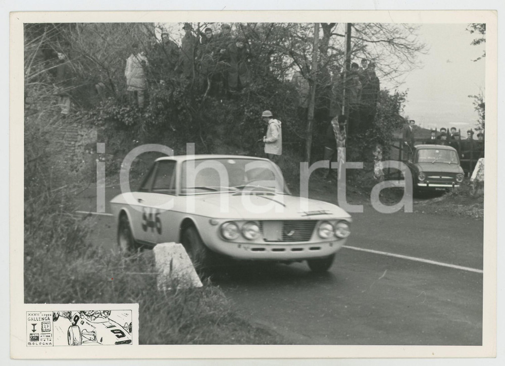 Fotografia d epoca originale 1966 XXXII Coppa Gallenga JOLLY CLUB Pubblico guarda Lancia Fulvia coupÃ© Rally 1
